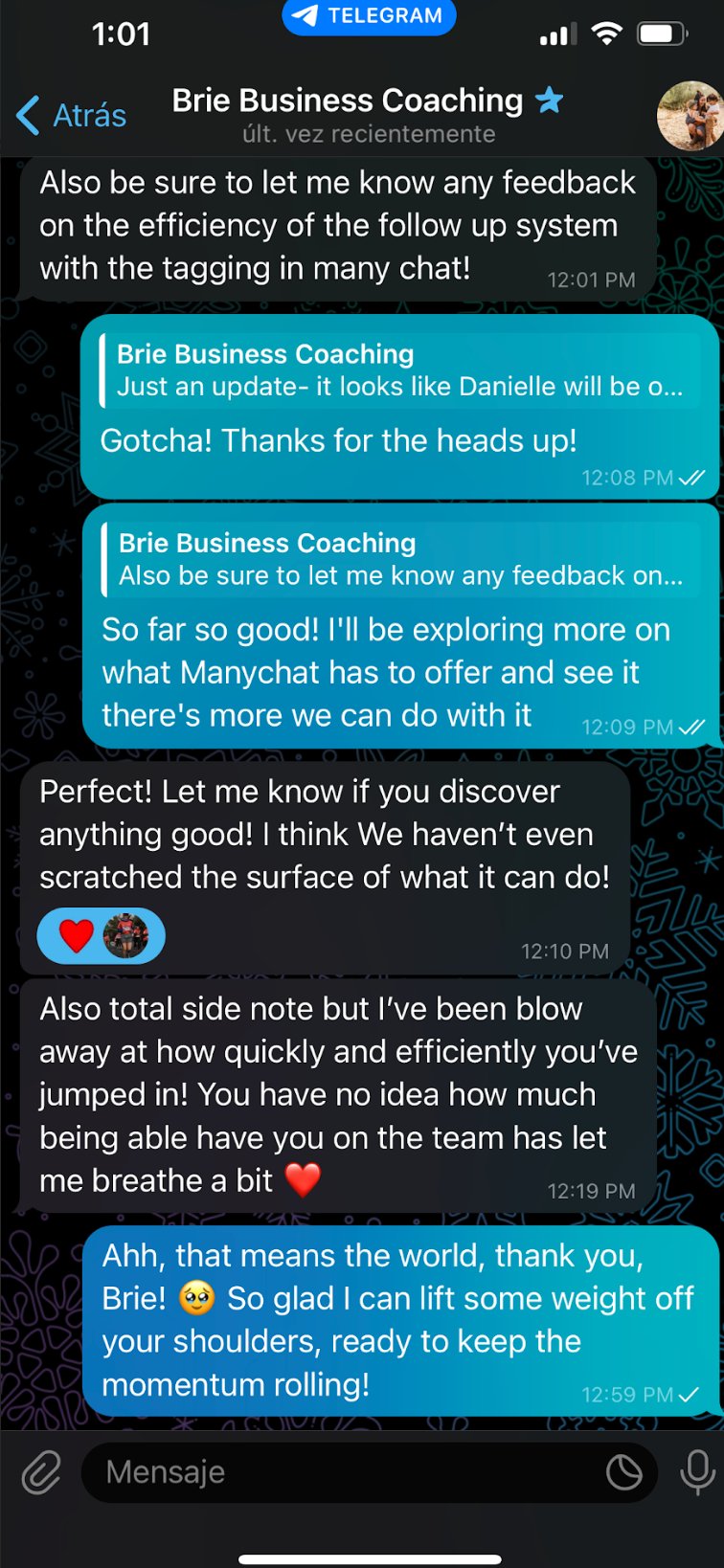 Brie Business Coaching praising Alejandra